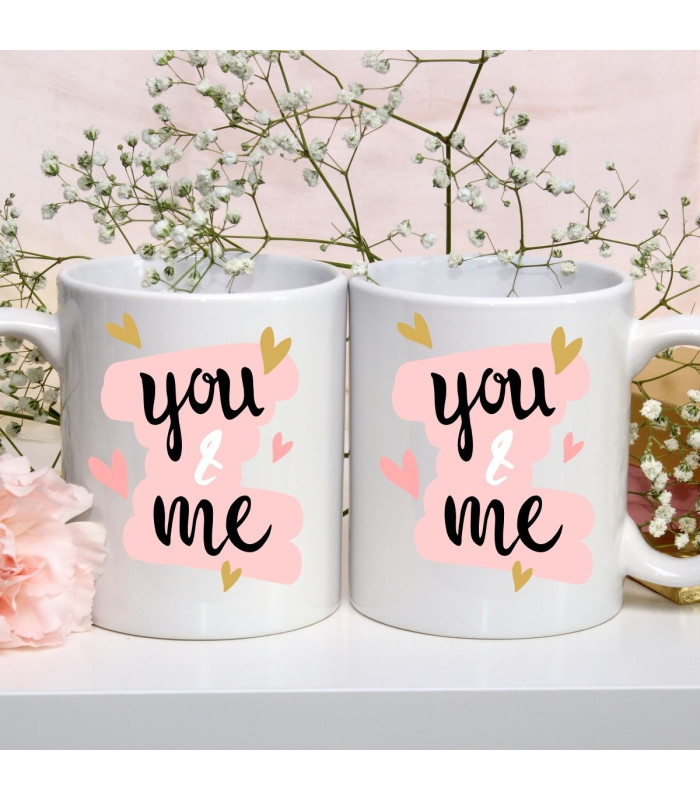 Lot de 2 mugs You and Me