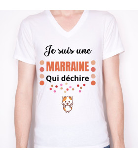 Tee shirt je suis une marraine qui déchire