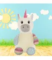 Peluche licorne tissus personnalisée