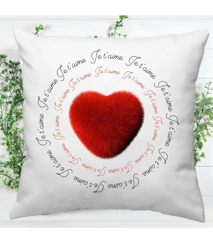 Coussin je t'aime personnalisable