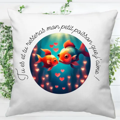 coussin personnalisé poissons