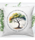 Coussin Décoratif "Amour Éternel" – Arbre Abstrait et Citation Romantique