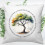 Coussin Décoratif "Amour Éternel" – Arbre Abstrait et Citation Romantique