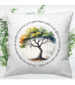 Coussin Décoratif "Amour Éternel" – Arbre Abstrait et Citation Romantique