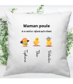 Coussin personnalisé maman poule