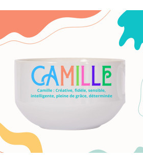 Bol Prénom Personnalisé - Design Minimaliste et Coloré