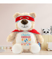 Peluche Ours Super-Héros Personnalisée – Cape et Masque Rouges