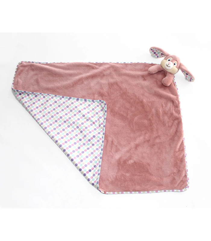 Maxi doudou couverture lapin brodé