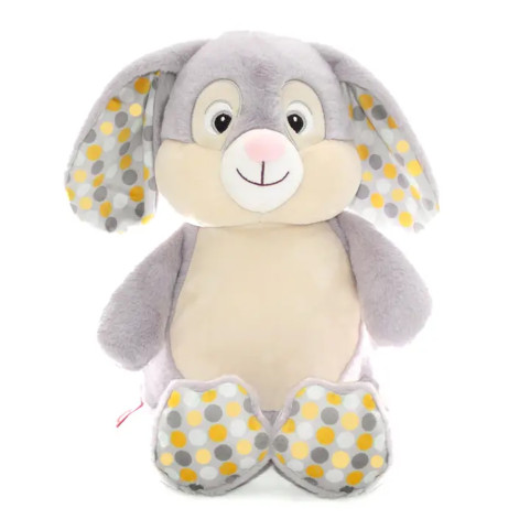 lapin personnalisé gris à pois