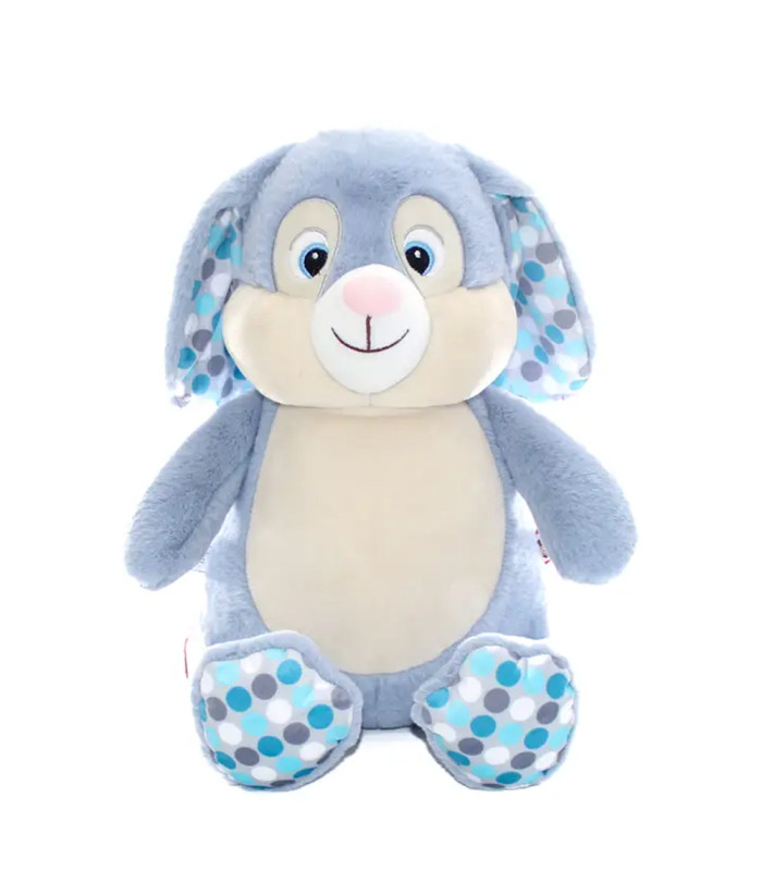 Lapin personnalisé bleu à pois