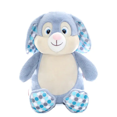 lapin personnalisé bleu à pois