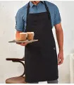 Tablier de cuisine noir avec poche brodé
