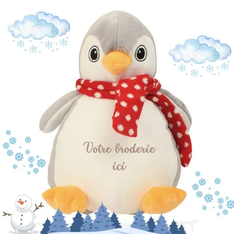peluche pingouin personnalisée broderie