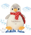 Peluche pingouin de noel brodé