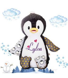 peluche pingouin personnalisée avec broderie