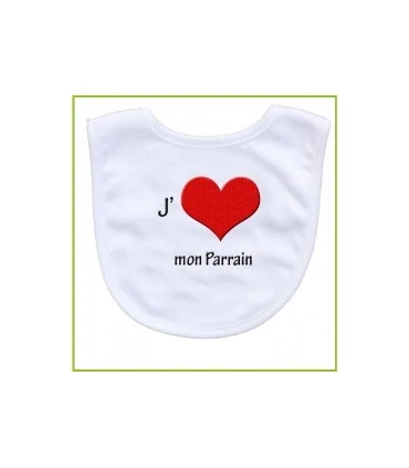 bavoir je t'aime parrain