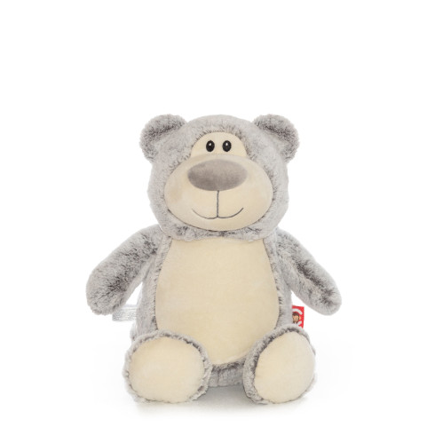 Gros ours en peluche gris personnalisé prénom