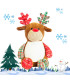 Peluche renne noel colorée personnalisée broderie