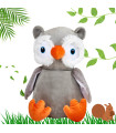 Chouette ou hibou peluche personnalisée broderie