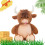 Peluche vache taureau avec corne personnalisée