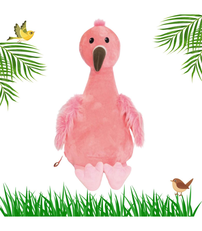 Peluche flamant rose personnalisé avec jolie broderie