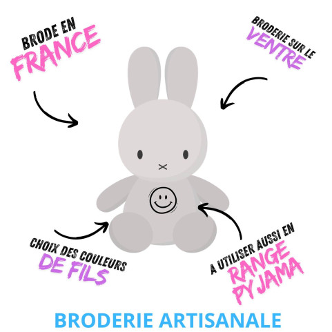 Copain lapin peluche brodé