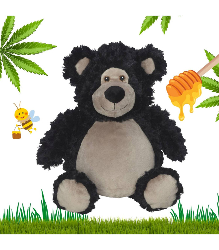 Ours peluche noir brodé et personnalisé prénom