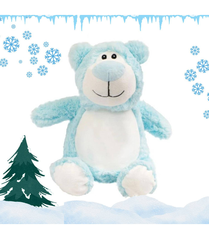 Ours en peluche bleu personnalisé avec broderie