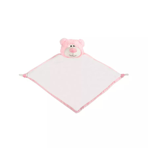 Doudou bébé ours rose personnalisé prénom broderie