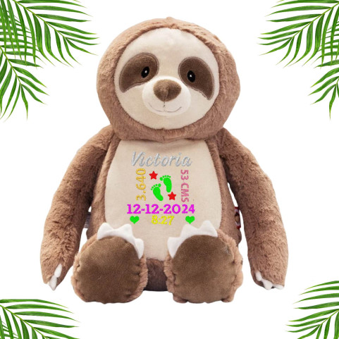 peluche paresseux personnalisé broderie