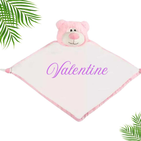 doudou peluche ours rose