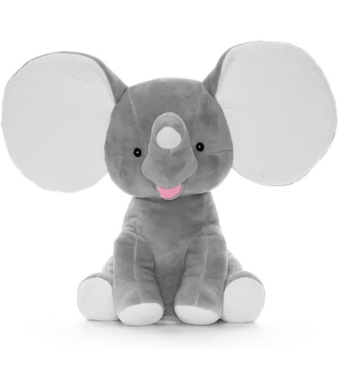 Elephant peluche couleur gris brodé avec prénom