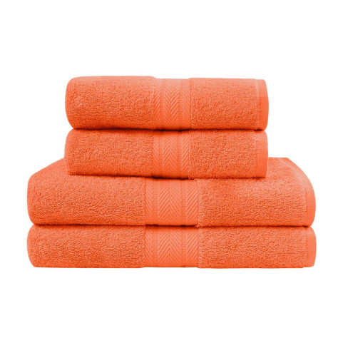 Drap de bain orange brodé au prénom