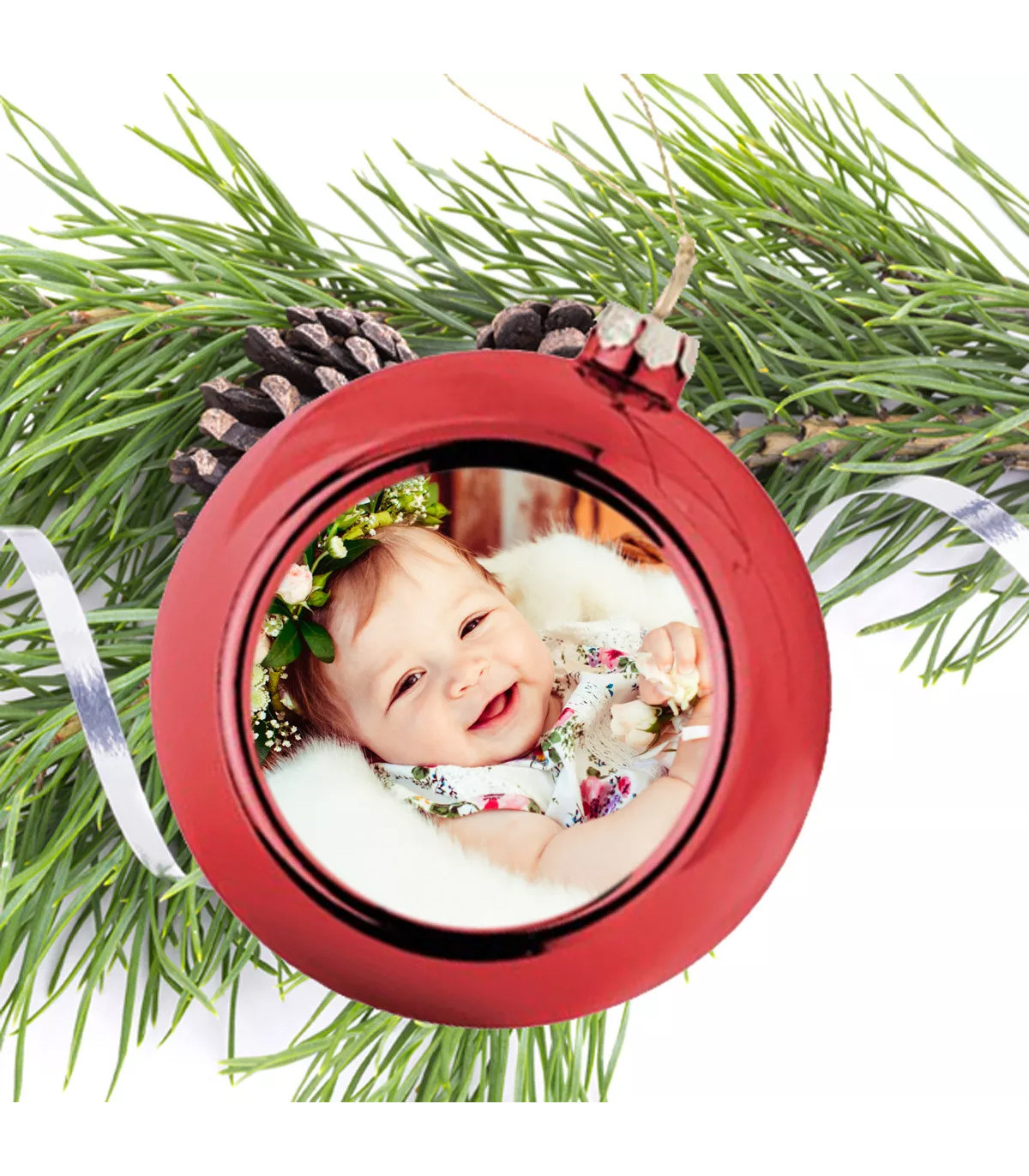 Boule De Noël Personnalisée 2024 - Mon 1er Noël Bébé Avec Nom, Décoration Sapin Cadeau Unique Fille Garçon