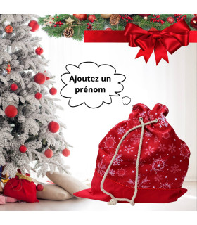 Sac de noel personnalisé avec prénom brodé