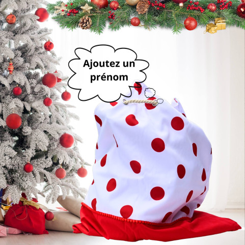 Sac de noel personnalisé avec prénom brodé