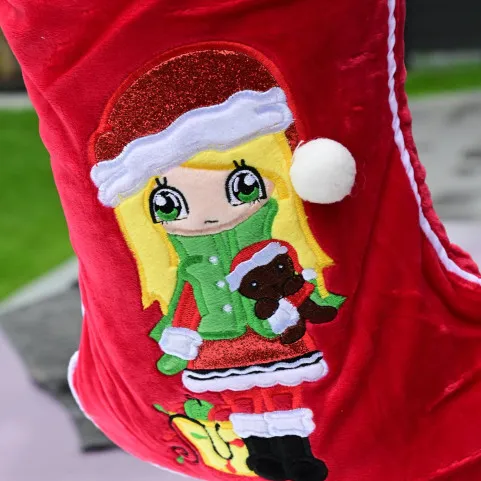 Chaussette de  noel brodée prénom