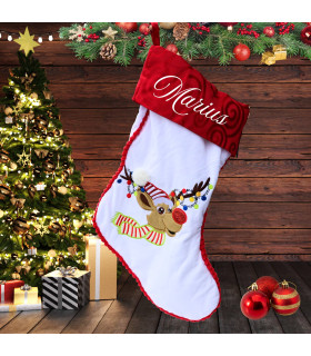 chaussette noel brodée