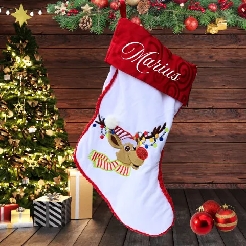 chaussette noel brodée
