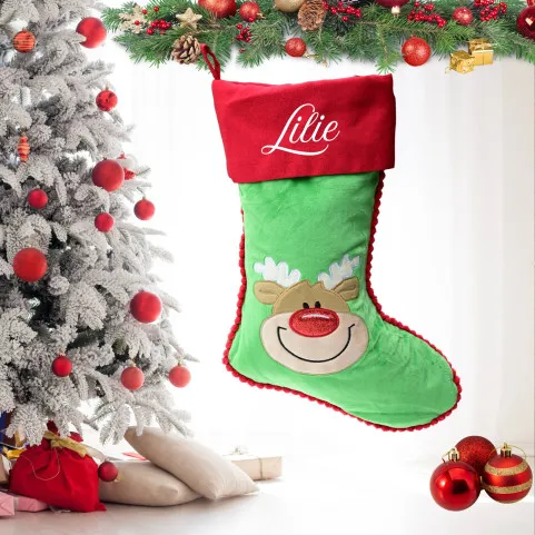Chaussette de  noel brodée prénom