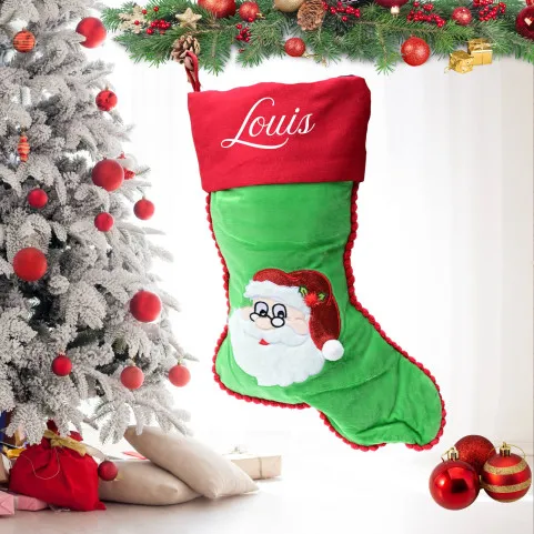 Chaussette de  noel brodée prénom