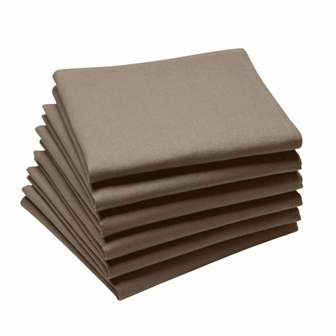 serviette de table brodée taupe