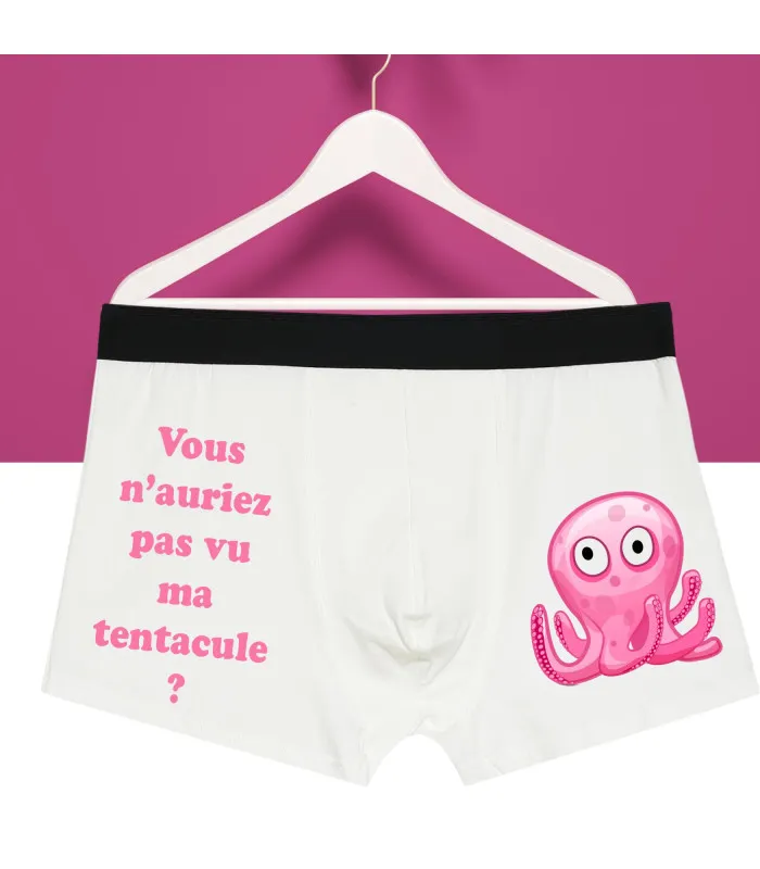 Boxer homme rigolo motif pieuvre