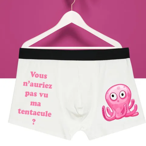 Boxer homme rigolo motif pieuvre
