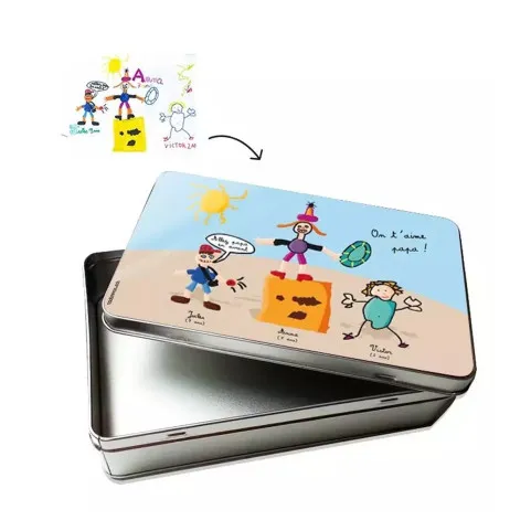 Boite rangement metal dessin enfant