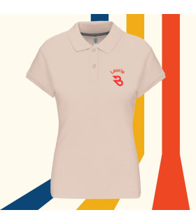 polo brodé manches courtes sable
