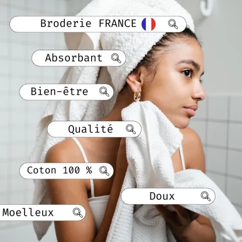 Maxi Drap de bain personnalisé blanc