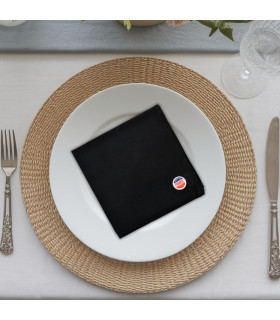 serviette de table personnalisée noire
