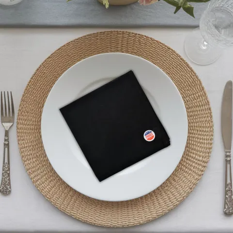 serviette de table personnalisée noire