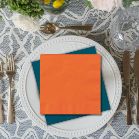 serviette de table personnalisée prénom orange